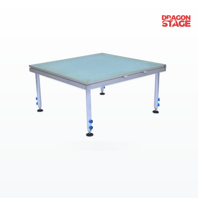 1x1m Clear Quick Stage Platform with No Center Support – Tempered Glass or Acrylic Glass Deck