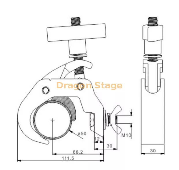 Black 48–51mm Aluminium Gripper Clamp4.webp
