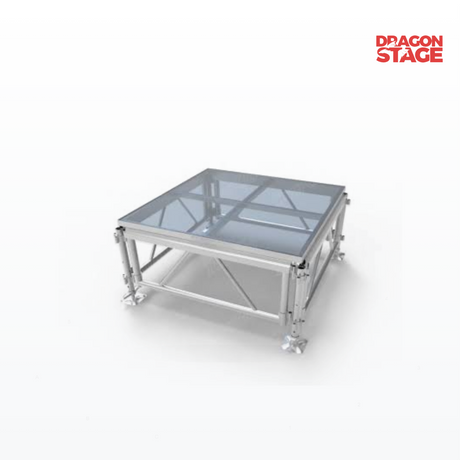 4' x 4' 18mm Tempered Glass Deck All-Terrain Height Adjustable Stage for Weddings, Church & Events
