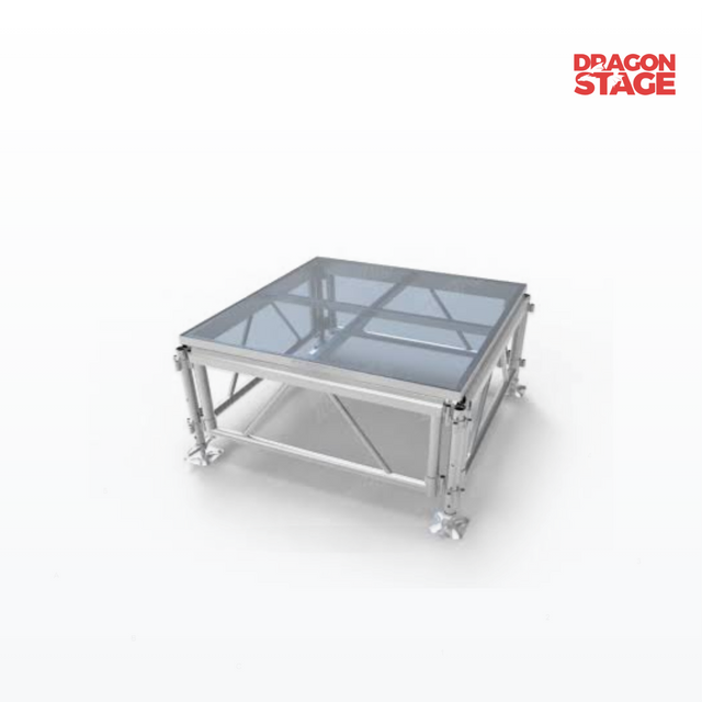 4' x 4' 18mm Tempered Glass Deck All-Terrain Height Adjustable Stage for Weddings, Church & Events