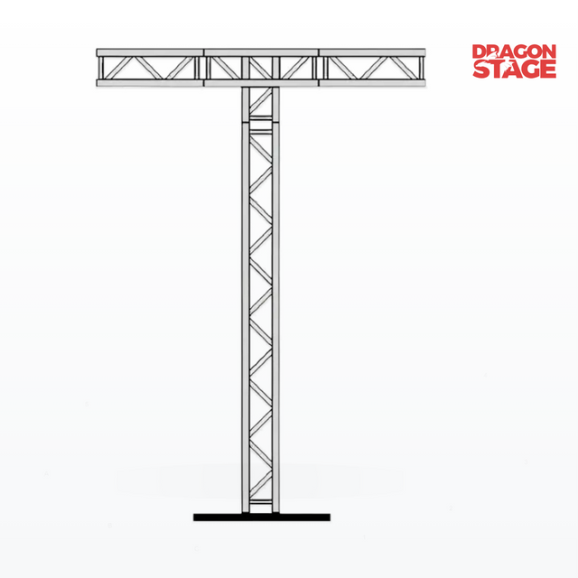 Totem 400mm Custom T Lighting Truss Pole 6m High for Exhibition Display