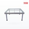 Transparent Quick-Lock Stage Deck with Cross-Braced Frame & Square Legs – Tempered Glass or Acrylic