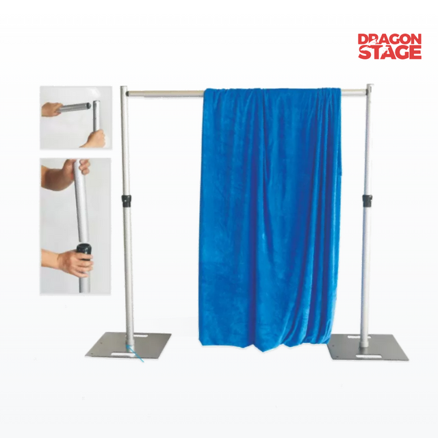Pipe Hardware & Drape Kit, Forest Green Double Pleat Italian Velvet Fabric for Backdrop Partition Decoration