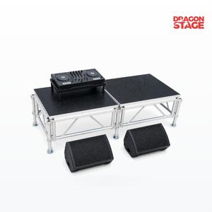 4x8ft Portable DJ Stage Platform Package with 2 Truss-Braced 4x4ft Decks for Weddings, Speeches & Small Events