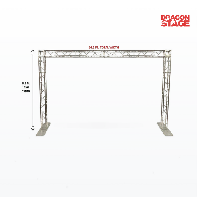 4.4m Wide Aluminum DJ Lighting Goalpost Truss Kit with 6-Way Corner Cubes
