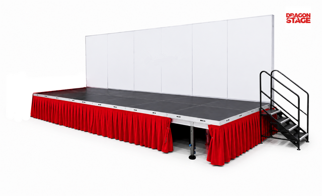Stage skirting edge with Velcro-fixed ruffled 