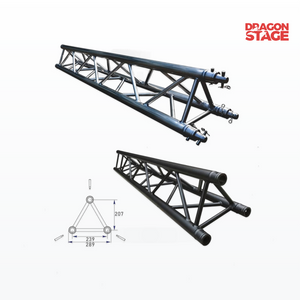 Black 290mm Aluminum Spigot Triangle Truss 50x3mm – 0.5–2.5m Custom Length