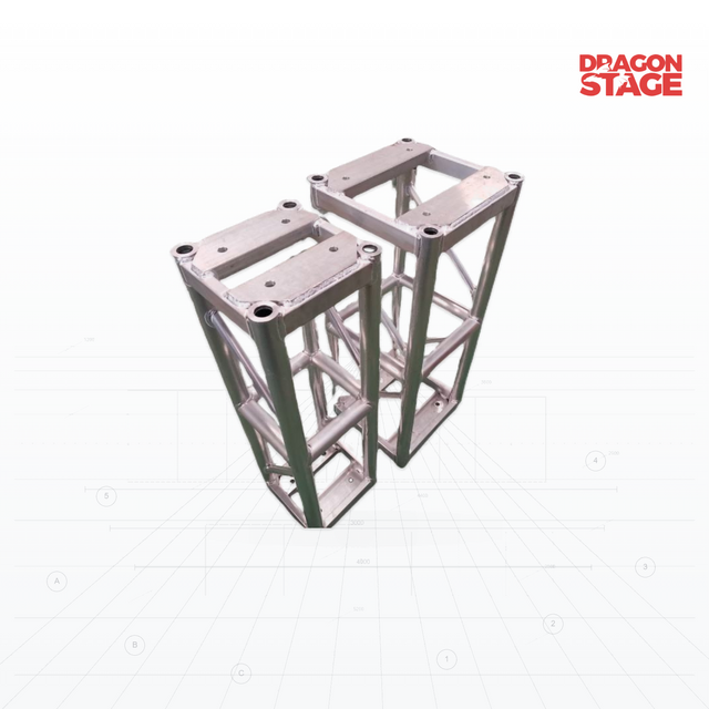 Heavy Duty 300mm Aluminum Plate-Ended Bolt Box Truss 3mm Wall – 0.5–2.5m Custom Length