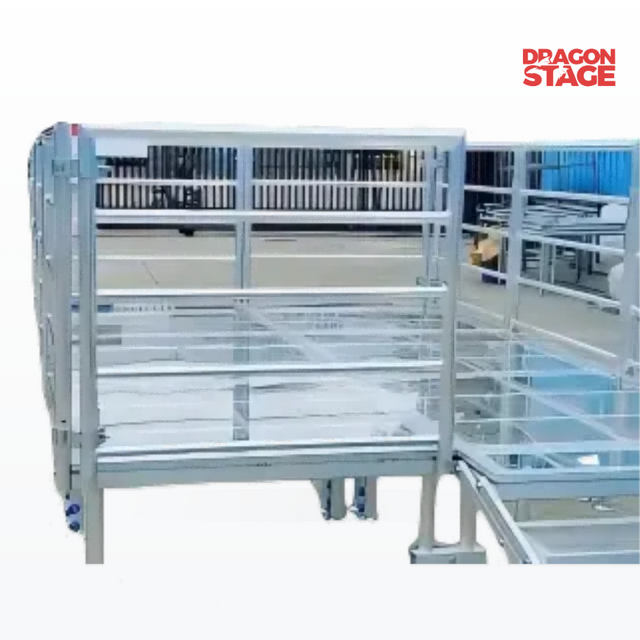 Aluminum Quick Locking Stage Railings / Baluster/ Handrails 1m high for Performance Stage Applications