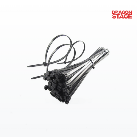 150mm Nylon Cable Ties 100pcs Pack – Black Self-Locking Zip Ties for Event Cable Management